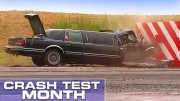 Crash test limuzíny – čelní náraz do betonového bloku